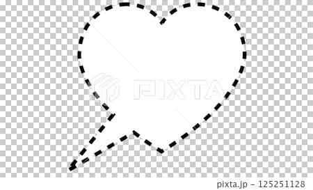 ハート型の吹き出し（透明背景） 125251128