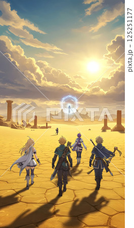 The hero travels across a vast and fascinating desert 125251177