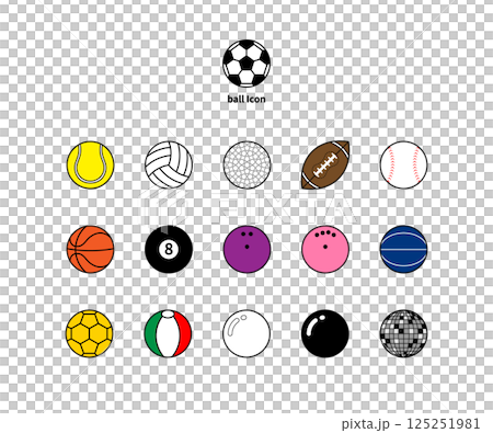 Simple ball icon set color version Simple ball icon set color version 125251981