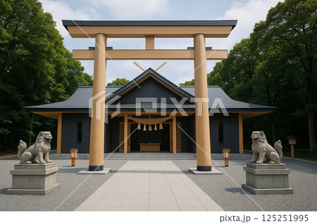 松陰神社の境内にある大鳥居の様子です 松陰神社の境内にある大鳥居の様子です 125251995