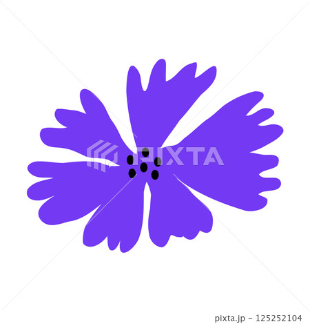 Cute cartoon comic flower sticker illustration Cute cartoon comic flower sticker illustration 125252104