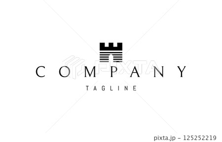 Vector logo with an abstract image of a watchtower. Vector logo with an abstract image of a watchtower. 125252219
