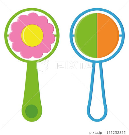 The icon of a child's rattle toy. Isolated color vector illustration The icon of a child's rattle toy. Isolated color vector illustration 125252825