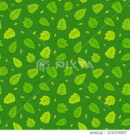 Cartoon green leaves seamless pattern Cartoon green leaves seamless pattern 125254607