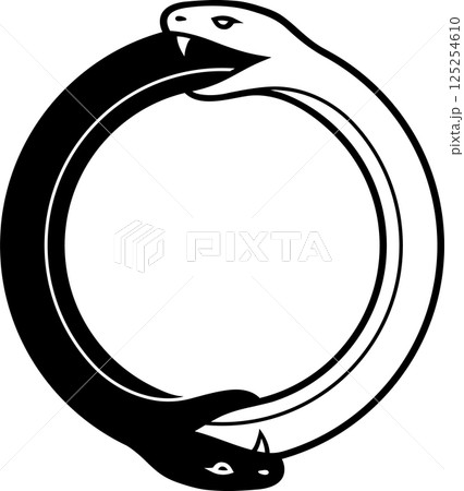 Ouroboros double snake symbol 125254610