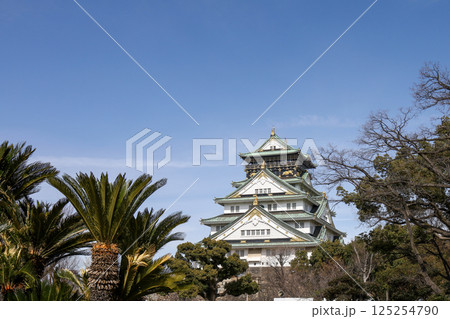 The osaka castle in the big castle and most famous in osaka japan 125254790