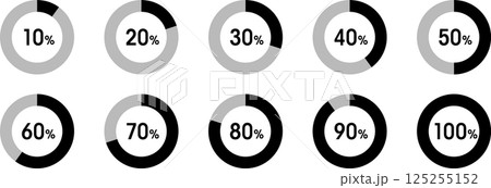 円グラフ・割合の10等分アイコン3 125255152