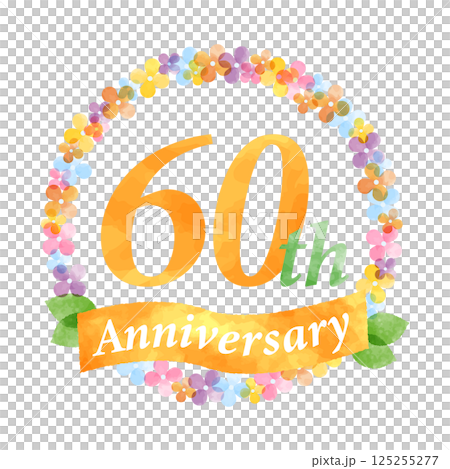 60周年の花リースフレーム 125255277