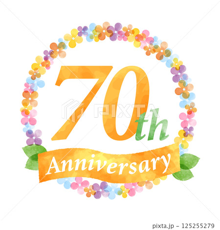 70周年の花リースフレーム 125255279