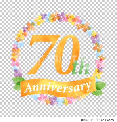 70周年の花リースフレーム 125255279