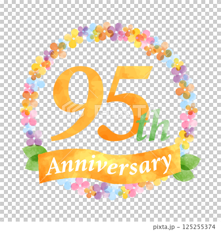 95th anniversary flower wreath frame 125255374