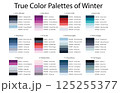 Colour Swatches Combinations 12x6 True Colors of Winter - 3d Light Soft, Muted, Pastel Tones - with HEX Codes and Names, Color Palette, Scheme, Chart 125255377
