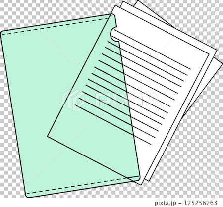 Illustration of documents and clear files Illustration of documents and clear files 125256263