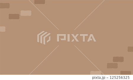 シンプルでかわいいレンガの背景イラスト_茶色_16:9 125256325