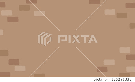 シンプルでかわいいレンガの背景イラスト_茶色_16:9 125256336