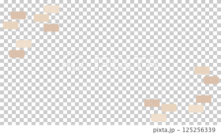 シンプルでかわいいレンガの背景イラスト_白背景_16:9 125256339