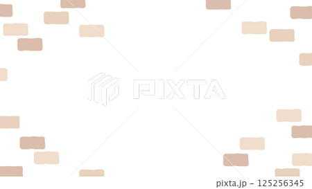 シンプルでかわいいレンガの背景イラスト_白背景_16:9 125256345