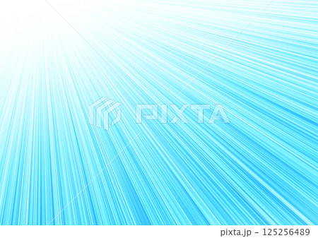 水色の放射状の線 光の筋(背景素材) 明るい 水色の放射状の線 光の筋(背景素材) 明るい 125256489