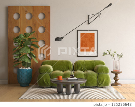 Modern style conceptual interior room 3d illustration Modern style conceptual interior room 3d illustration 125256648