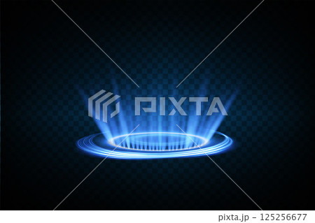 The Circular Portal Effect is brilliantly illuminated and features glowing rays radiating outwardly 125256677