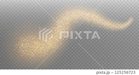 A Shimmering Golden Sparkle Flowing Creative Design Element for a captivating and luxurious artistic vision 125256723