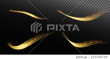 Discover Elegant Gold Brush Strokes Perfect for Enhancing Your Design and Art Projects with Flair and Style 125256739
