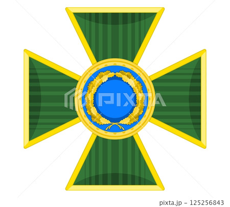 green cross award to soldiers of country with gold coin. vector stock image 125256843
