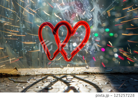 Sparkling Hearts in a Romantic Atmosphere That Evokes Pure Love and Tender Emotions 125257228