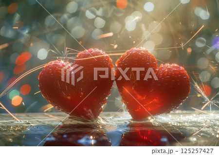 Romantic Hearts Adorned with a Sparkling Background That Evokes Joy and Affection 125257427