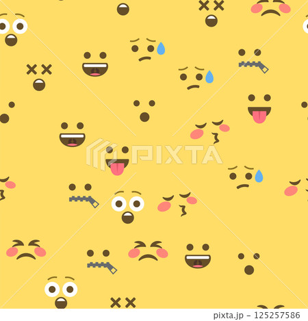 Seamless pattern of emoticons and emoji, emoji vector illustration, emoji background for social network Seamless pattern of emoticons and emoji, emoji vector illustration, emoji background for social network 125257586