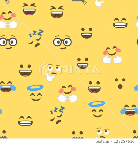 Seamless pattern of emoticons and emoji, emoji vector illustration, emoji background for social network Seamless pattern of emoticons and emoji, emoji vector illustration, emoji background for social network 125257610