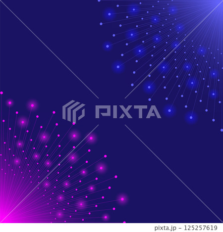 Vector Global network connection concept. Big data visualization. Dots particles. Atom orb cyber technology. Abstract sphere. Digital design element 125257619