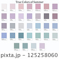 Colour Swatches 32 True Colors of Summer - 3d Light Soft, Muted, Pastel Tones - with HEX Codes and Names, Color Palette, Scheme, Chart and Combinations 125258060