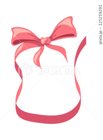 Cute bow frame hand drawn 125259291