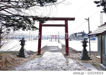 早春の北海道北斗市で櫻岱神社境内の風景を撮影 早春の北海道北斗市で櫻岱神社境内の風景を撮影 125259323