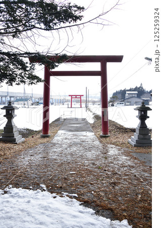 早春の北海道北斗市で櫻岱神社境内の風景を撮影 早春の北海道北斗市で櫻岱神社境内の風景を撮影 125259324