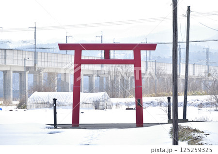 早春の北海道北斗市で櫻岱神社境内の風景を撮影 早春の北海道北斗市で櫻岱神社境内の風景を撮影 125259325
