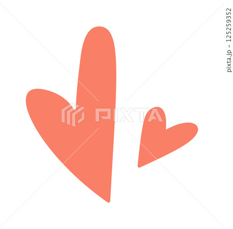 Love hearts hand drawn ornament 125259352
