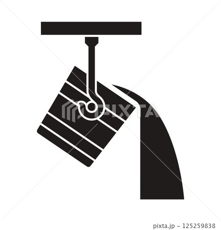 Casting process in metallurgy or metallurgical production black icon Casting process in metallurgy or metallurgical production black icon 125259838