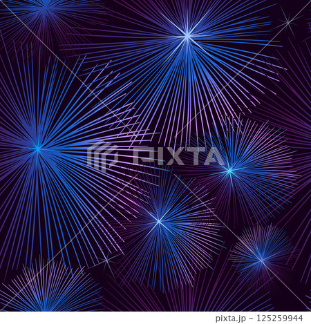 blue fireworks seamless background. hand drawing. Not AI, Vector illustration. 125259944