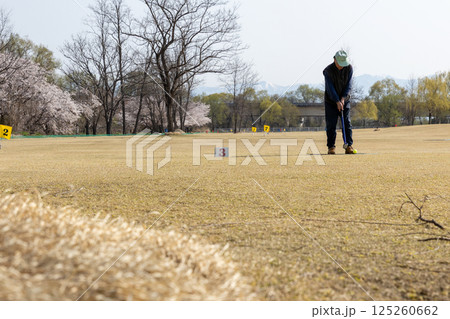 グランドゴルフをする高齢者 125260662