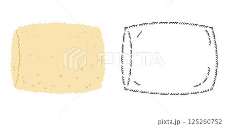 Muff Handwarmer Wool Teddy Fur beige cartoon and sketch outline Fashion hand accessory clothing technical illustration 125260752