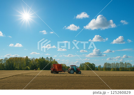 北海道の農村風景　女満別　 125260829