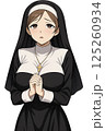 シスター姿で祈りを捧げるような表情をした女性 125260934