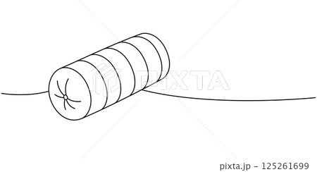 Long body pillow one line continuous drawing. Warm cozy pillow. Vector illustration. Long body pillow one line continuous drawing. Warm cozy pillow. Vector illustration. 125261699
