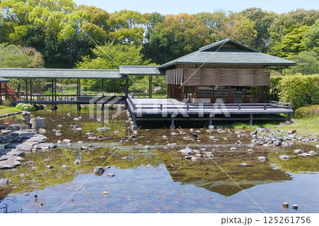 白鳥公園内宮の渡し広場から見た清羽亭 125261756