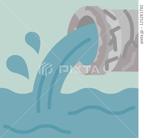 インフラアイコン：劣化・老朽化した下水 125261782