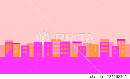 街並み　ピンク　オレンジ色 125262345