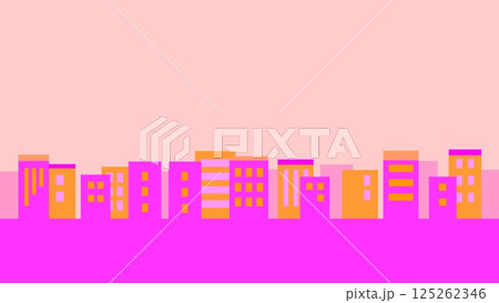 街並み　ピンク　オレンジ色 125262346