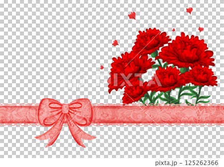 母親節～康乃馨與緞帶裝飾～ 125262366